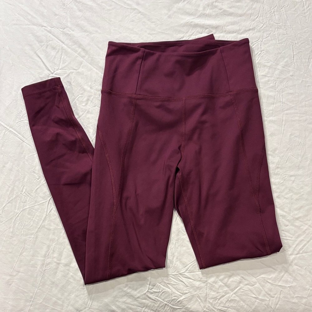 girlfriend collective burgundy high-waist leggings